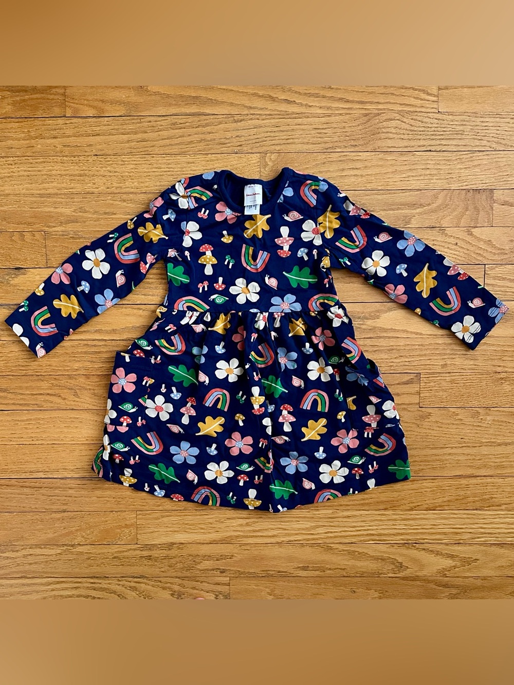 Hanna Anderson Long Sleeve Playground Dress with Pockets size 4